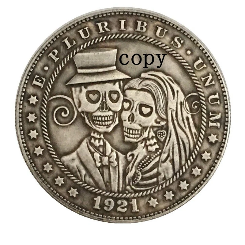 Hobo Nickel 1921 D копия монеты доллара США Моргана 233|Безвалютные монеты| |