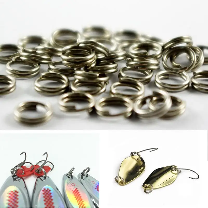 

50Pcs Wholesale Stainless Steel Split Rings for Blank Fishing Lures Crank Bait Hard Bait Fishing Tackle Lure Tools 6mm 7mm 8mm