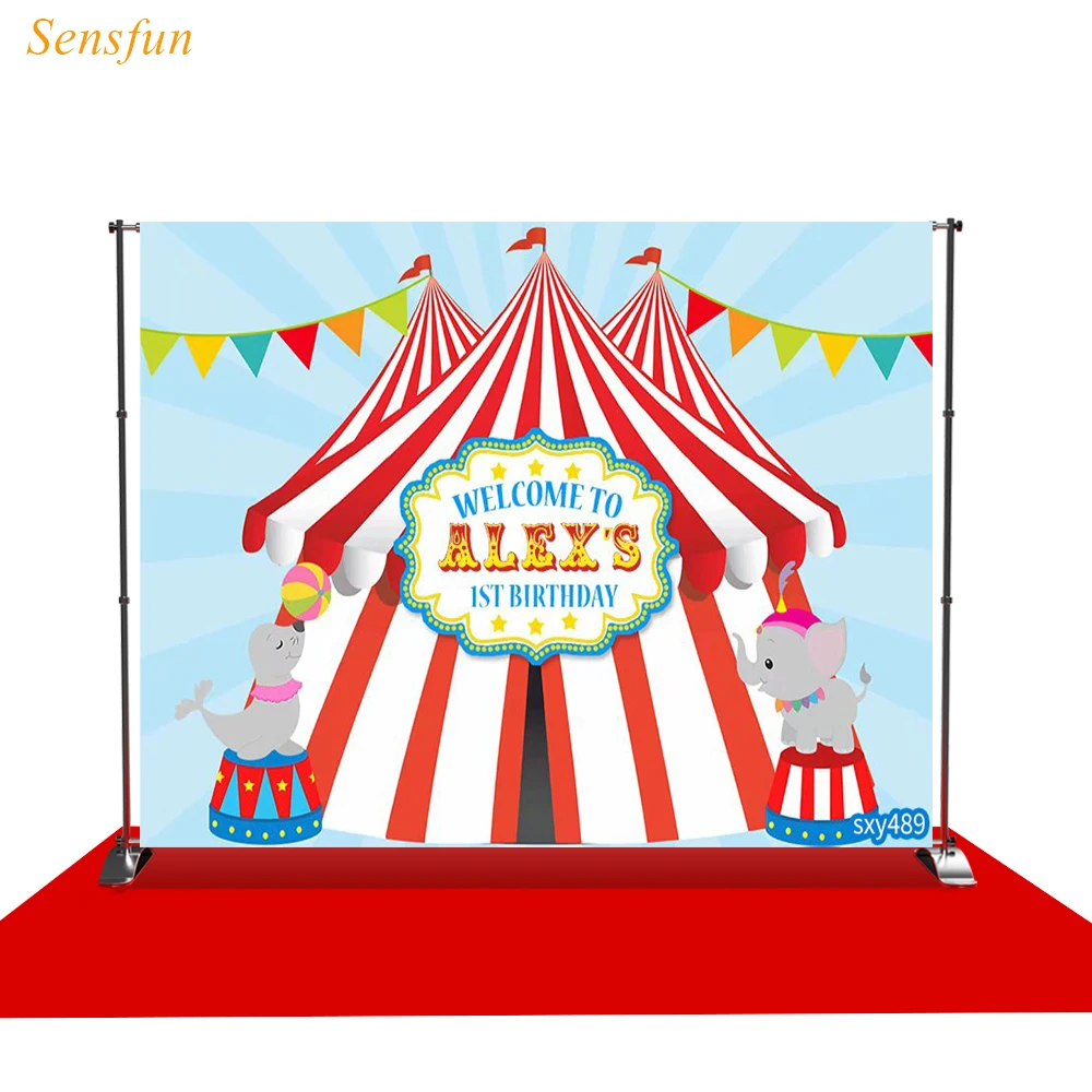 

Sensfun Photography Background Carnival Circus Birthday Party Elephant Kids Backdrop Photophone Photo Studio Shoot Props Vinyl