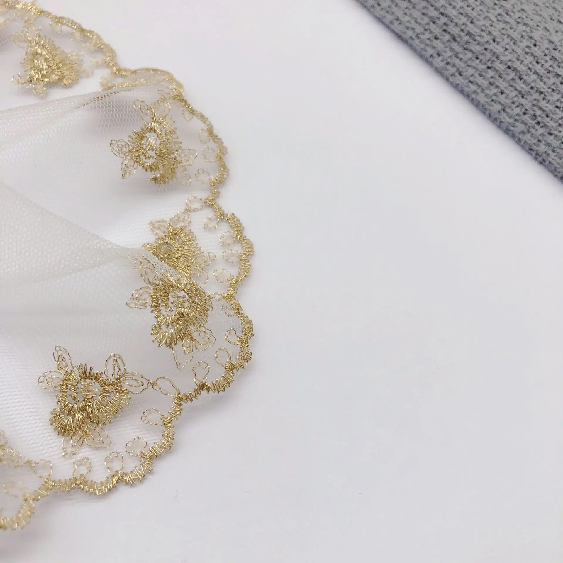 2 ярдов/5 7 см кружево из золотых нитей сетка вышивка одежда аксессуары изысканный