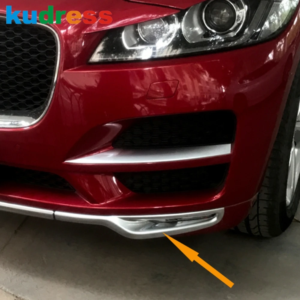 

For Jaguar F-Pace 2016 2017 2018 ABS Matte Front Bottom Bumper Cover Trim Decorative Molding Strips Car Styling Accessories 3pcs