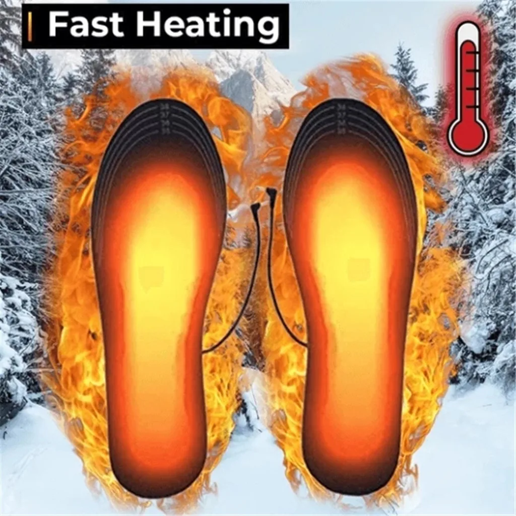 USB стельки для обуви с подогревом электрическая грелка ног теплые носочки зимние