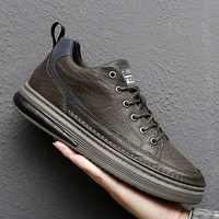 luxury microfiber four season mens casual shoes outdoor jogging lace up mens board shoes thick bottom non slip men sport shoes