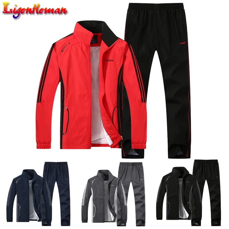 Мужская одежда, спортивный костюм, размер L-5XL, мужской комплект, весна-осень, мужская спортивная одежда, комплект из 2 предметов, спортивный костюм, куртка+ штаны, спортивный костюм