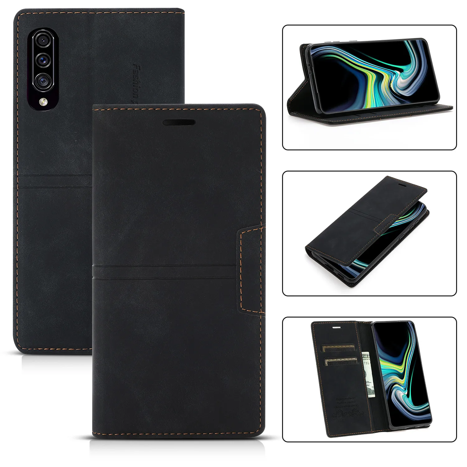 Чехол-книжка для Samsung Galaxy A50 A40 A30 A20 A10 A70 J5 J7 2017 A6 J4 J6 2018 магнитный деловой кожаный |