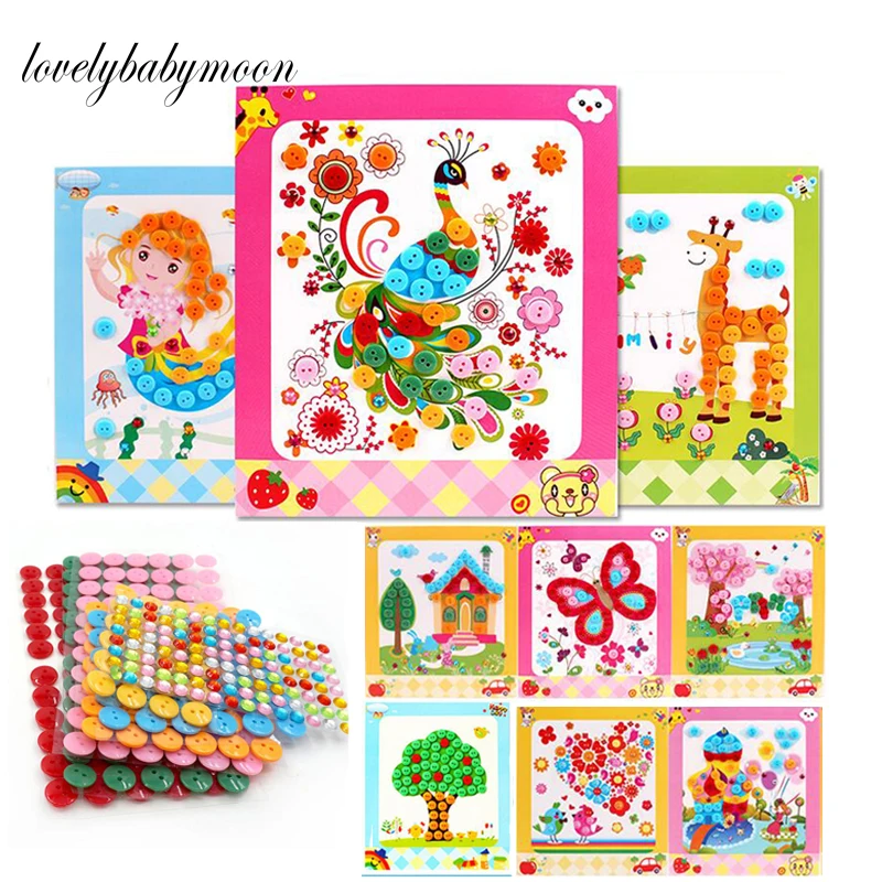 10 шт. детские наклейки на кнопки DIY игрушки для рисования ручная работа школьный