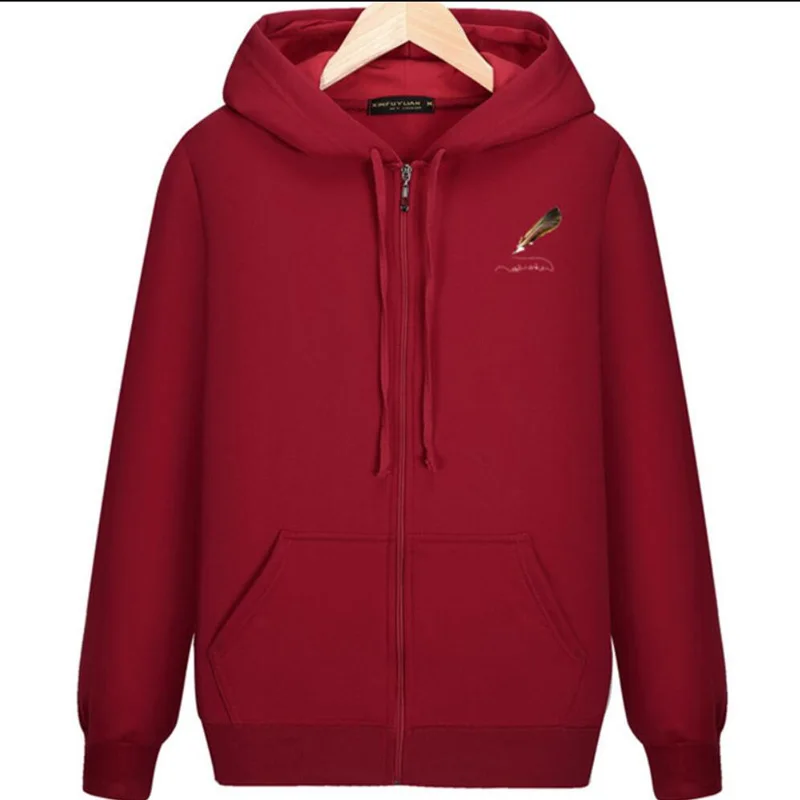 Зимние мужские теплые флисовые толстовки с капюшоном на молнии кофты длинным