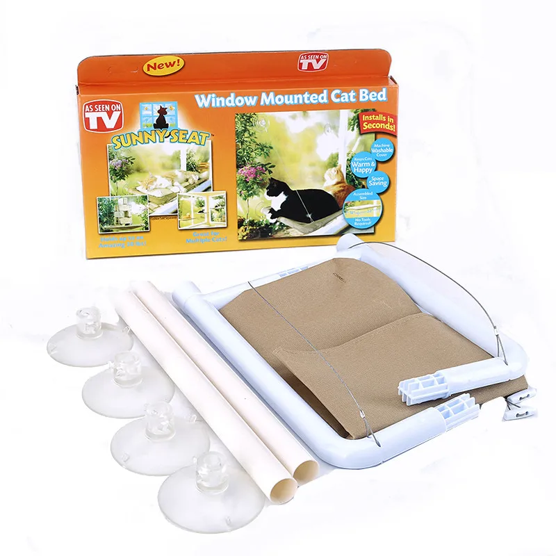 

Cute Cat Hammock Hanging Beds for Cats Comfortable Cat Window Hammock Bed With Blanket Detachable Soft Seat Beds Bearing 20kg