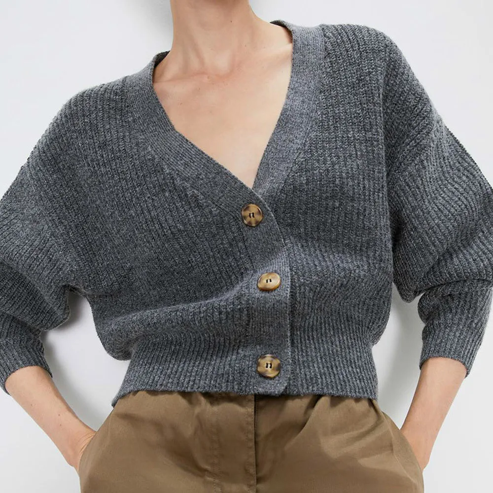 Новый элегантный модный теплый осенний зимний женский кардиган свитер с рукавом