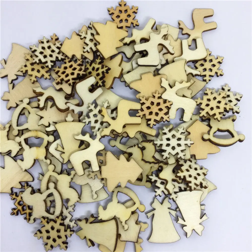 100 шт./лот 5 видов конструкций 20 мм рождественские украшения из натурального