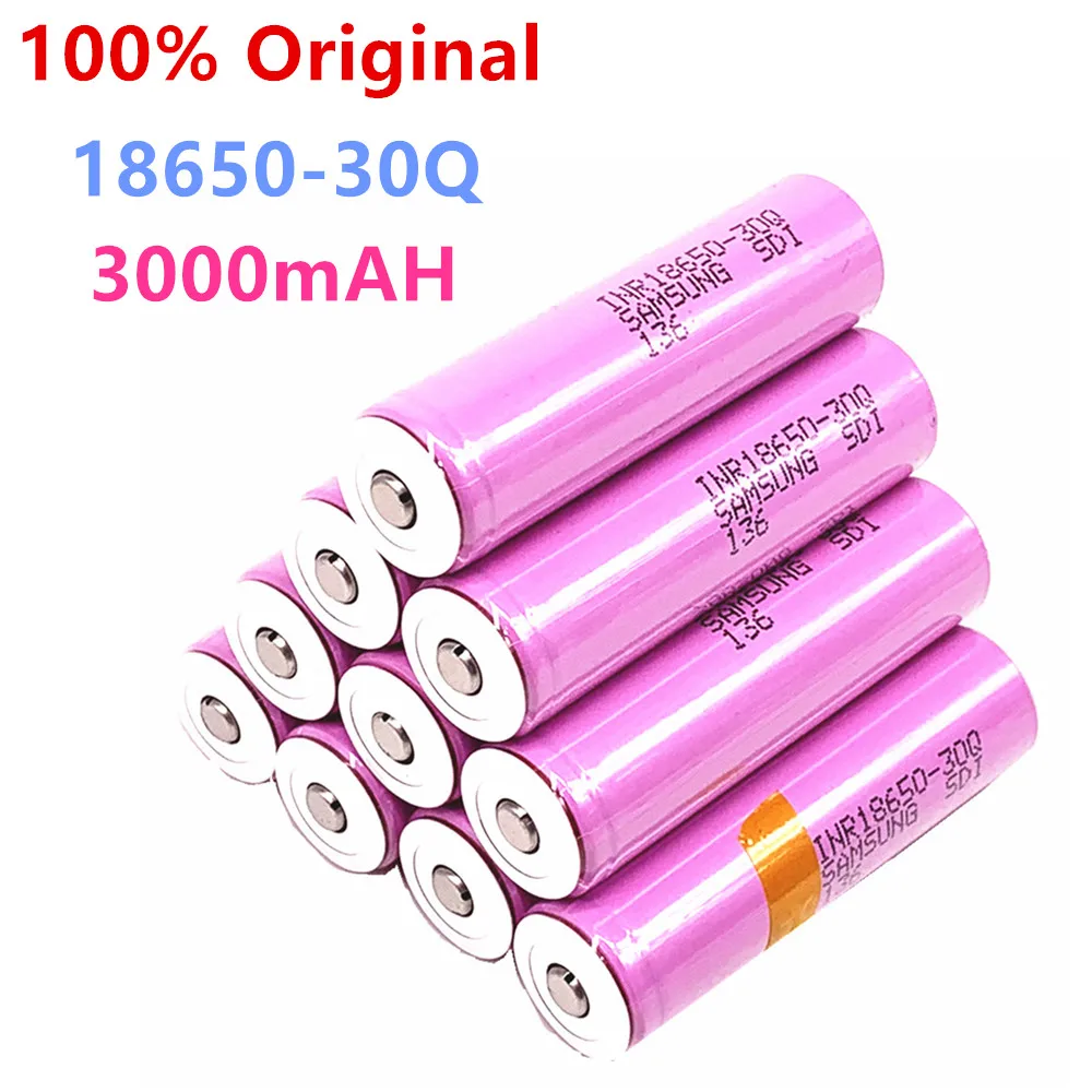 100% Оригинальный 18650 30Q InR 3 7 V модифицированный заостренный перезаряжаемый