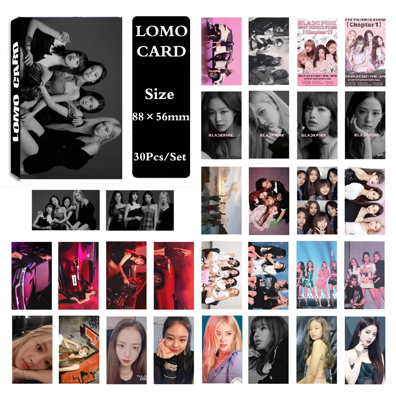 BLACKPINK 05 KPOP Черный Розовый альбом Лиза Роза Дженни JISOO самодельная бумажная ЛОМО карта фото карта Плакат Фотокарта вентиляторы - Цвет: BLACKPINK 05