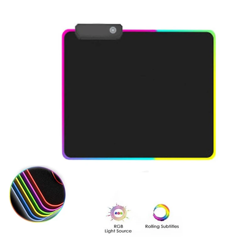 Коврик для мыши со светодиодной подсветкой разноцветный коврик с RGB резиновой