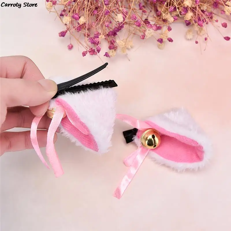 Женская заколка для волос с узором в виде кошачьих ушей из лисьего меха|Шпильки и