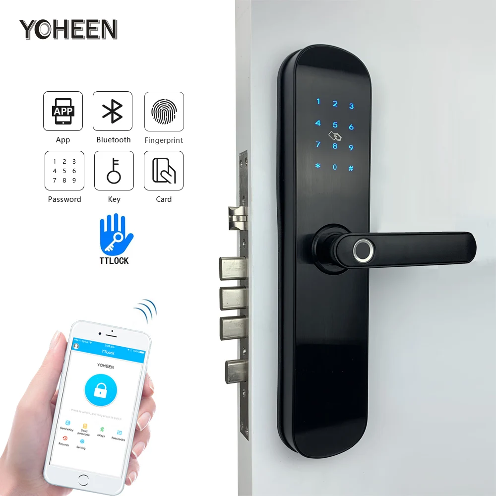 Электронный Умный Замок для дома Bluetooth WiFi цифровой код IC карта биометрический