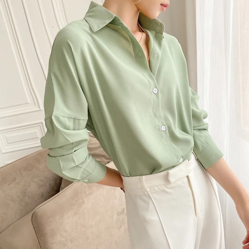 

Spring Women Fashion Long Sleeves Summer Blouse Femme Elegant Casual Blouse