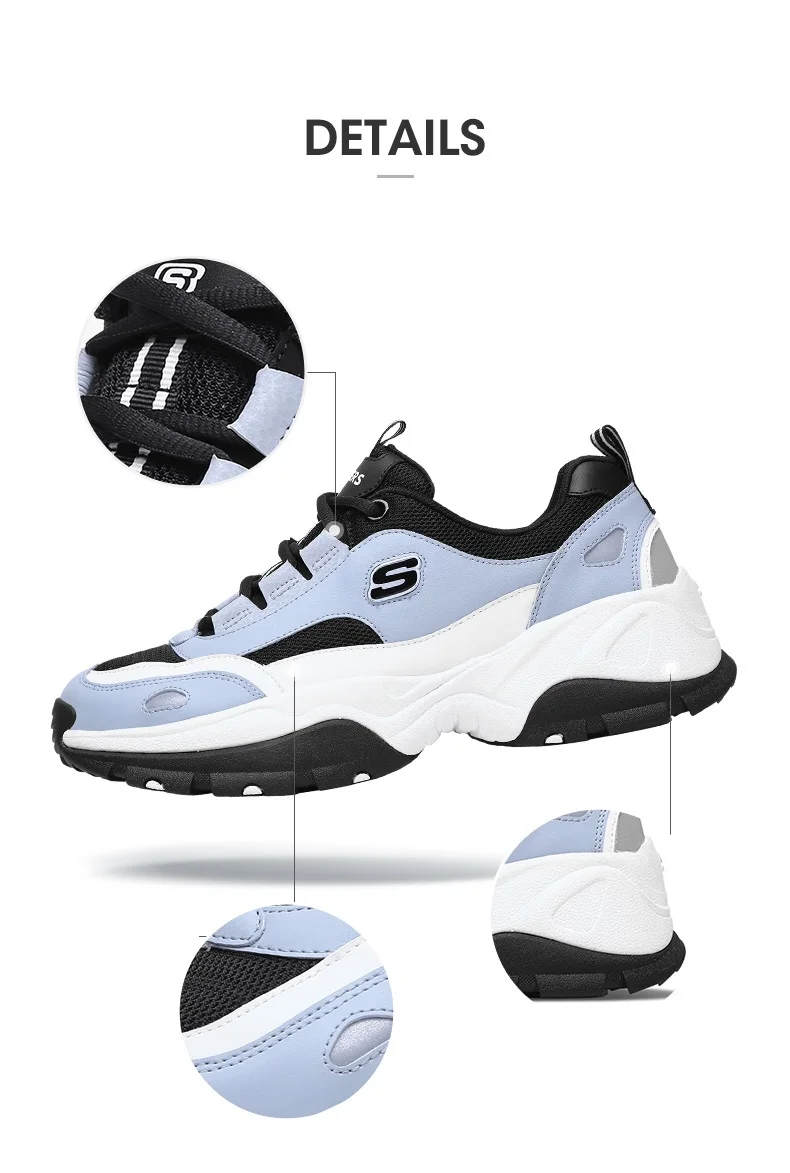 Skechers/Мужская обувь D'lites на платформе; Вулканизированная обувь; кроссовки со шнуровкой; обувь для папы; кроссовки; брендовая Роскошная оригинальная обувь; 999031-BKW