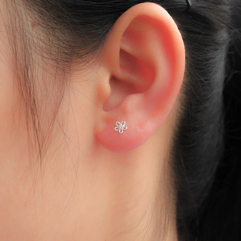 Женские асимметричные серьги гвоздики из серебра 100% пробы|Серьги-гвоздики| |