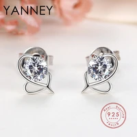 yanney 2022 fashion silver color butterfly wings stud earrings fashion woman simple luxury zircon wedding gift jewelry