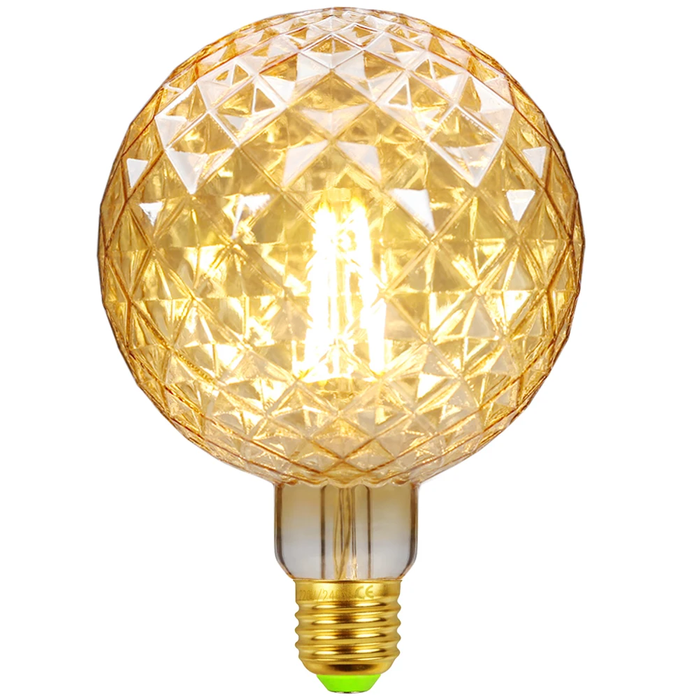 

TIANFAN Led Bulbs Vintage Light Bulb G125 Big Globe Crystal Golden Glass 4W 220/240V E27 2700K Super Warm White Edison Led Bulb