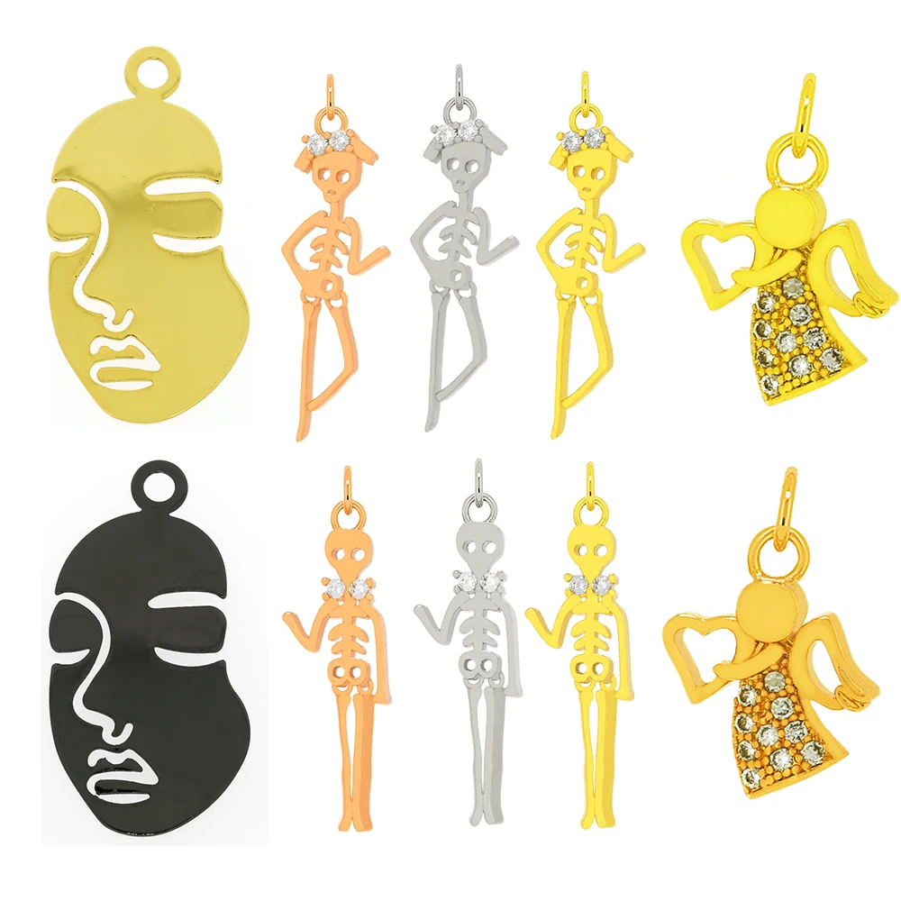 

Индивидуальная, модная, веселая, необычная подвеска в виде абстрактного контура лица, асимметричная подвеска в виде лица из циркония, браслет, ожерелье