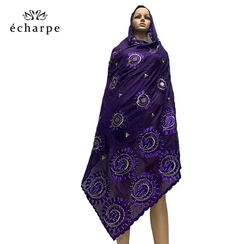 Африканские женские шарфы большой круглый дизайн большая вышивка 100% хлопок
