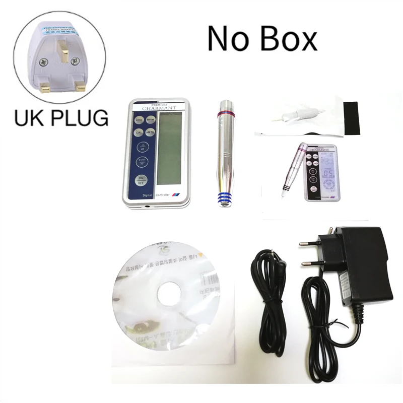 UK Plug no box Korean Professional Embroidery Eyebrow Charmant Tattoo Machine Pen for MTS Semi-permanent Makeup Microblading Liner Shader - Цвет: UK Plug no box