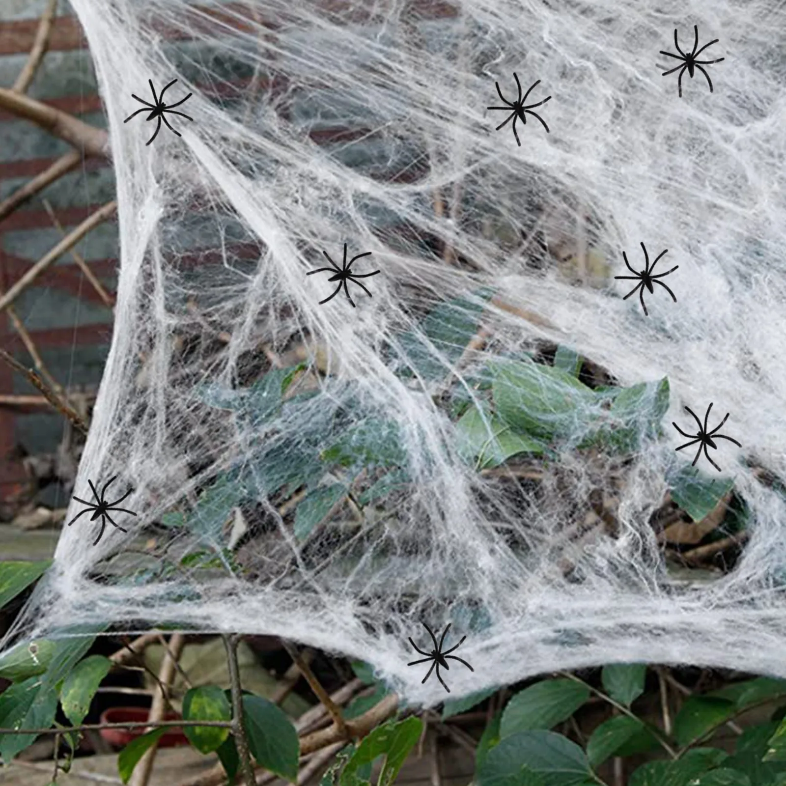 

Stretch Spider Webs Indoor & Outdoor Spooky Spider Webbing With 60 Fake Spider Halloween Decorations For Bar Haunted House