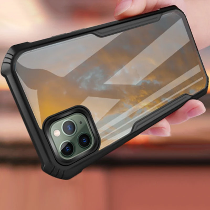 Прозрачный чехол для iPhone 11 Pro Xs Max противоударные чехлы телефонов бампер телефона