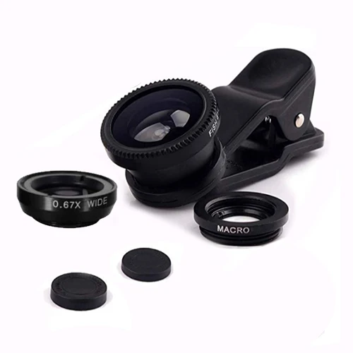 3in1 Black Orsda объектив для телефона рыбий глаз 0.67x широкоугольный зум объектив рыбий глаз 6x макро объектив камеры Наборы с зажимом объектив на телефон для смартфона все сотовые телефоны - Цвет: 3in1 Black