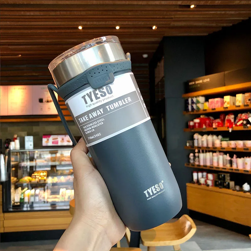 

550ml Double-layer Vacuum Flask Portable and Travel Vacuum Flask Stainless Steel Car-mounted Coffee Vacuum Flask with Lid