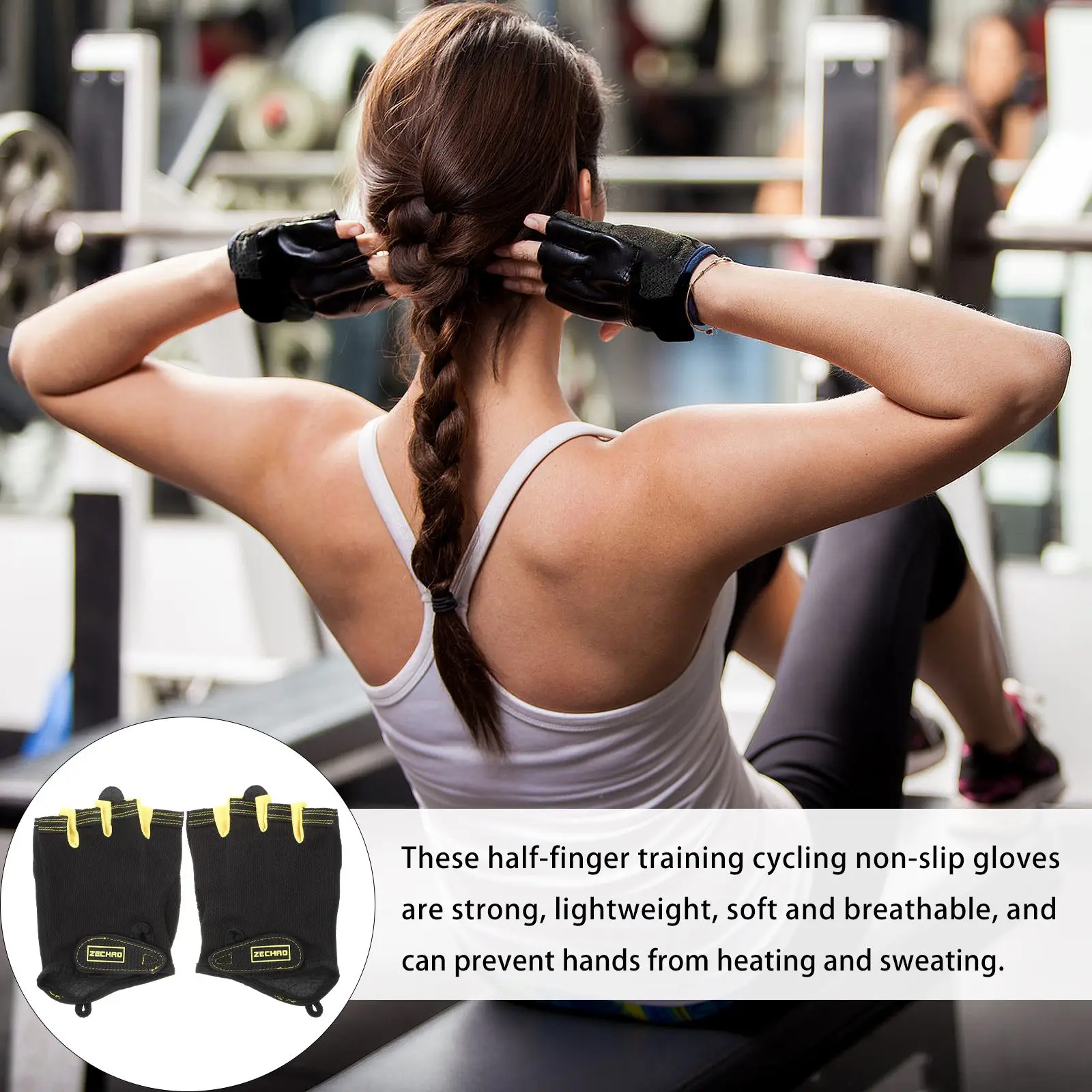 

1 Pair Stylish Sports Gloves useful Half-finger Mittens Durable Training Gloves