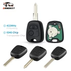 Dandkey 2 кнопки 433 Мгц дистанционный ключ для автомобиля для Peugeot 307 107 207 407 для Citroen C1 C3 необработанный ключ с чипом PCF7961