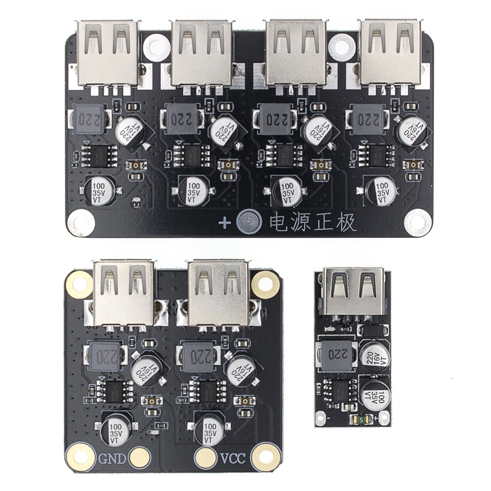 DIY USB доска QC3.0 QC2.0 DC понижающий преобразователь зарядки модуль 6 32V 9 В 12 24