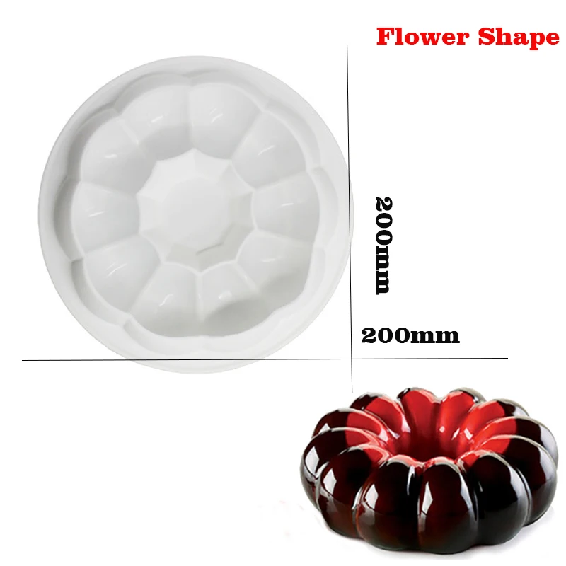 Big Flower Больше форм силиконовая форма для торта круглая форма для пончиков мусс форма для десерта форма для выпечки формы для украшения торта инструменты BPA бесплатно - Цвет: Big Flower