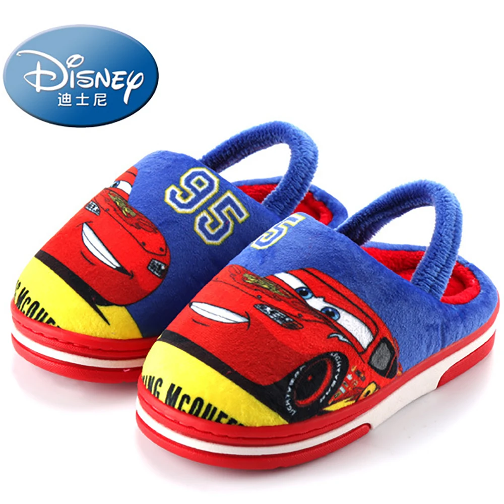 

Disney Boys Cartoon Lightning McQueen Winter Cotton Slippers Baby Children Fashion Nonslip Keep Warm Shoes For Little Kids 2021