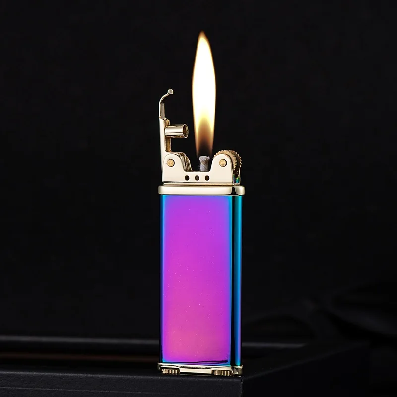 

Ультратонкая латунная керосиновая Зажигалка 6 мм с открытым пламенем, доступны в нескольких цветах, крутая зажигалка, аксессуары для табака