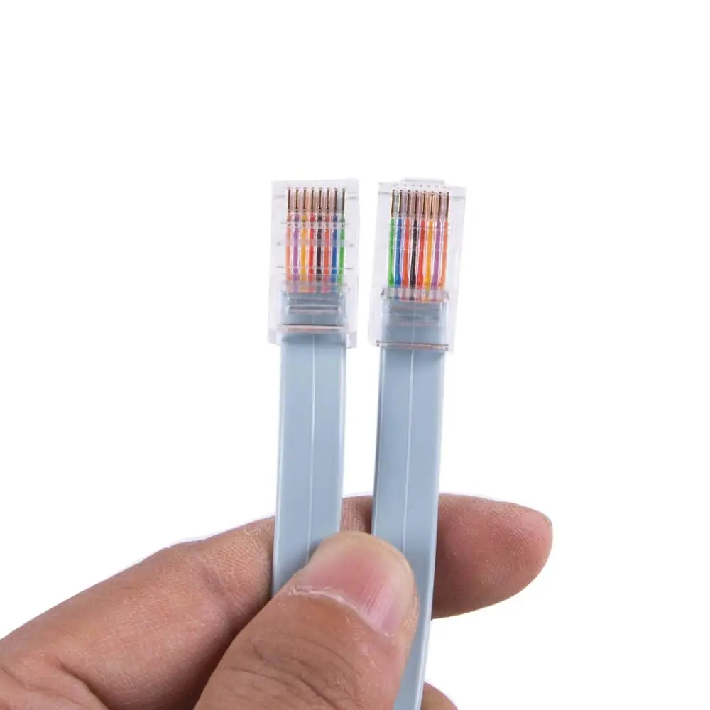 Консольный роутер RJ45 кабель синий плоский 8P8C штекер передачи данных 6