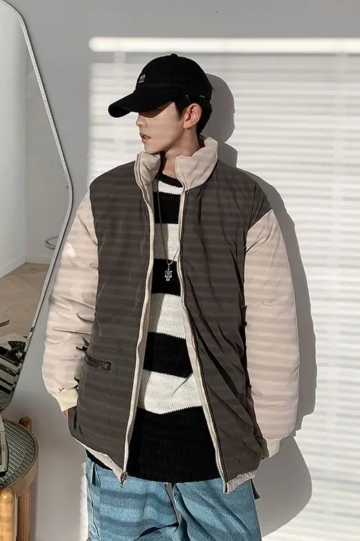 

2020 Autumn And Winter New Youth Popular Solid Color Loose Padded Stand Collar Cotton-padded Jacket Fashion Casual Top
