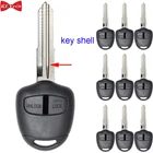 KEYECU 10 шт. для Mitsubishi Pajero Triton Lancer Evo сменный дистанционный чехол для ключа автомобиля корпус fob крышка левое лезвие