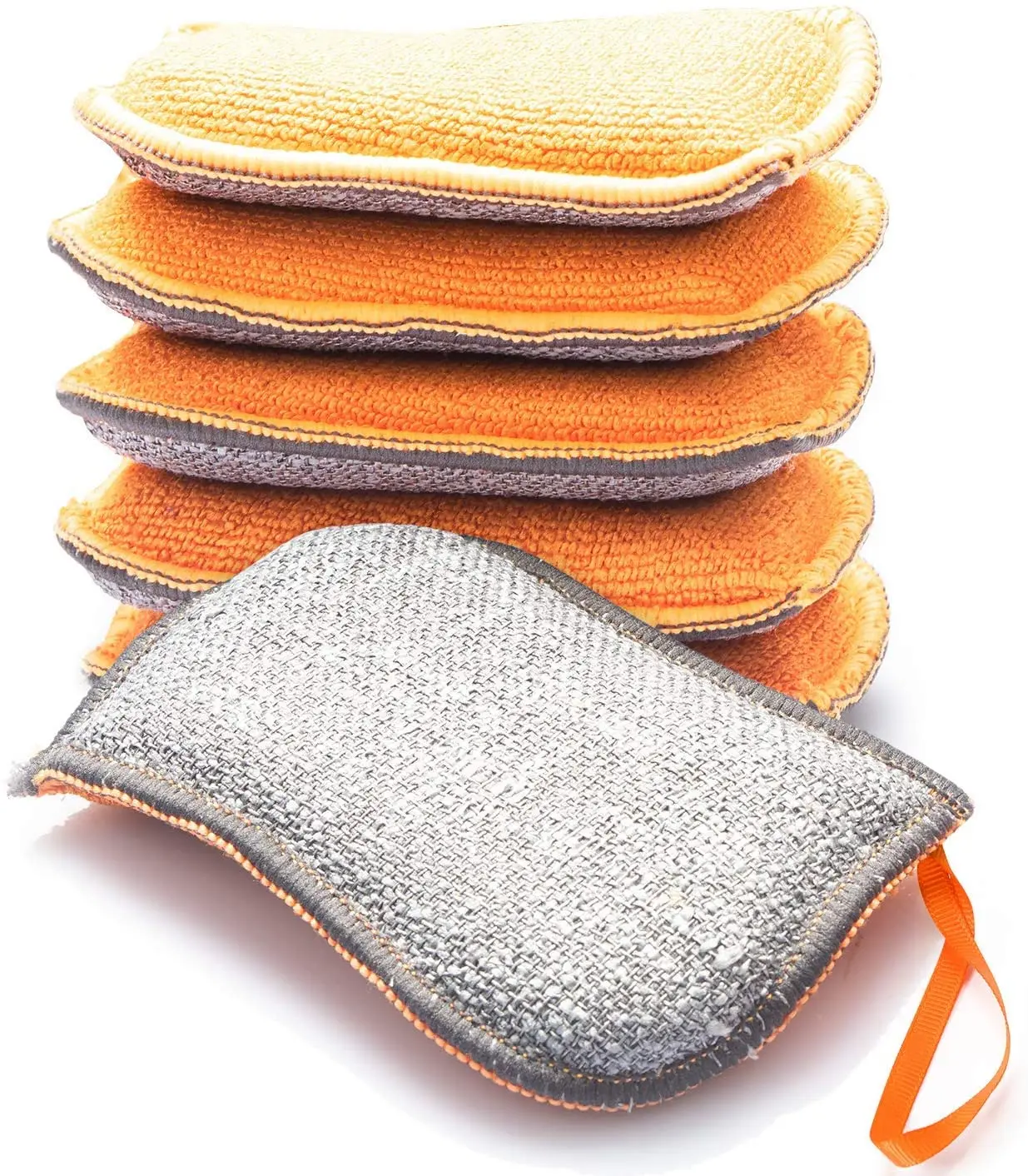 

Microfiber Kitchen Cleaning Scrubbing Sponges Reusable Eco Washing Up Scouring Pads Cloths Non Odor Scourer Dish Scrubber Brush