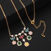 luxury romantic fashion sweet pendant necklace chain jewelry for women girl bridal wedding full shiny aaa cz 2020