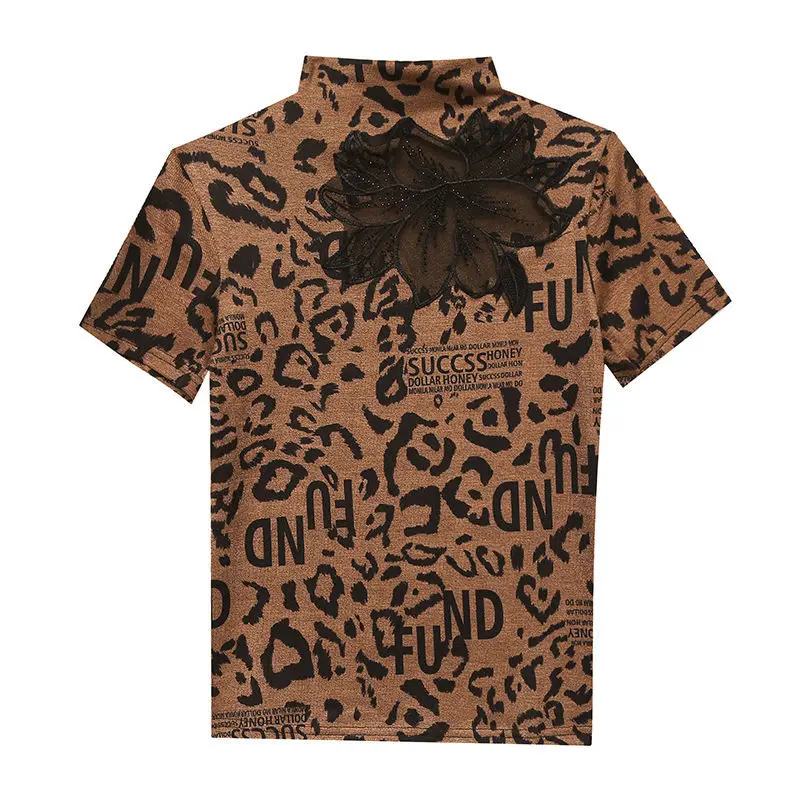 

Spring new sexy hollow temperament fashion slim bottomed Shirt Short Sleeve T-Shirt