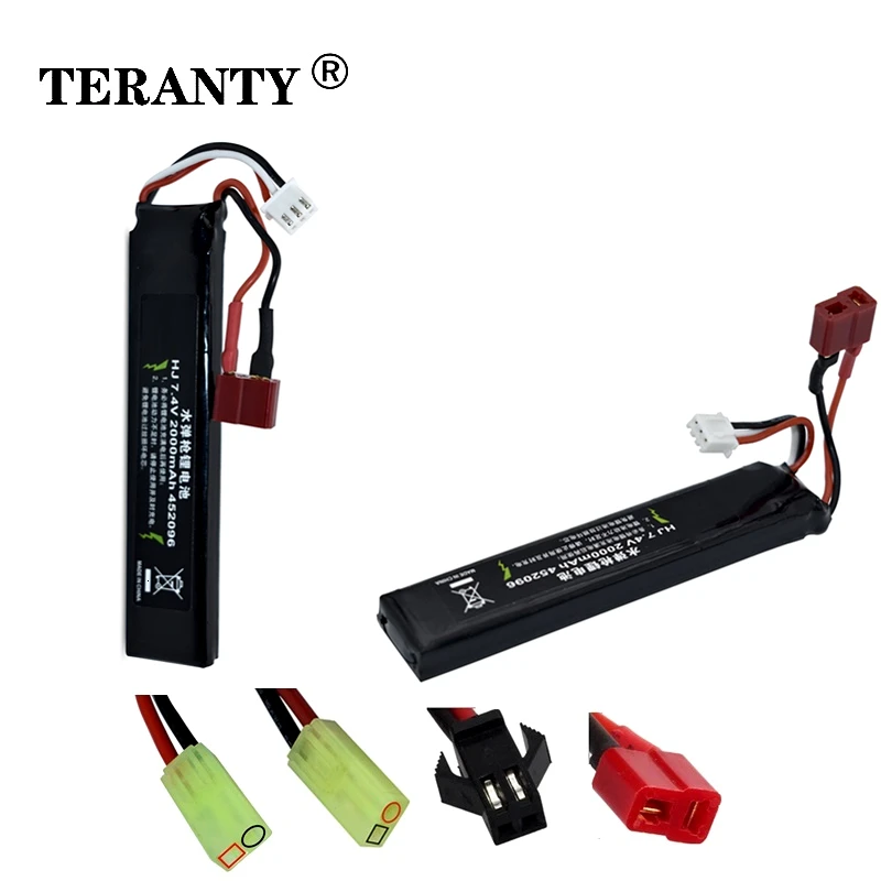 

2S 7.4v Water Gun Lipo Battery 7.4V 2000mAh 30C 452096 battery for AKKU Mini Airsoft BB Air Pistol Electric Toys RC Parts