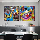 Картина на холсте Disney Дональд Дак, модные плакаты и принты на стену, картины для комнаты, домашний декор без рамки