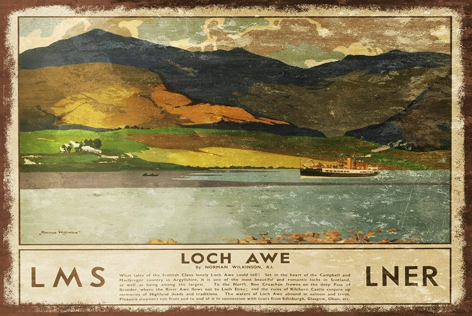 

Rail Travel Metal Tin Sign 12x8 Inch Decor