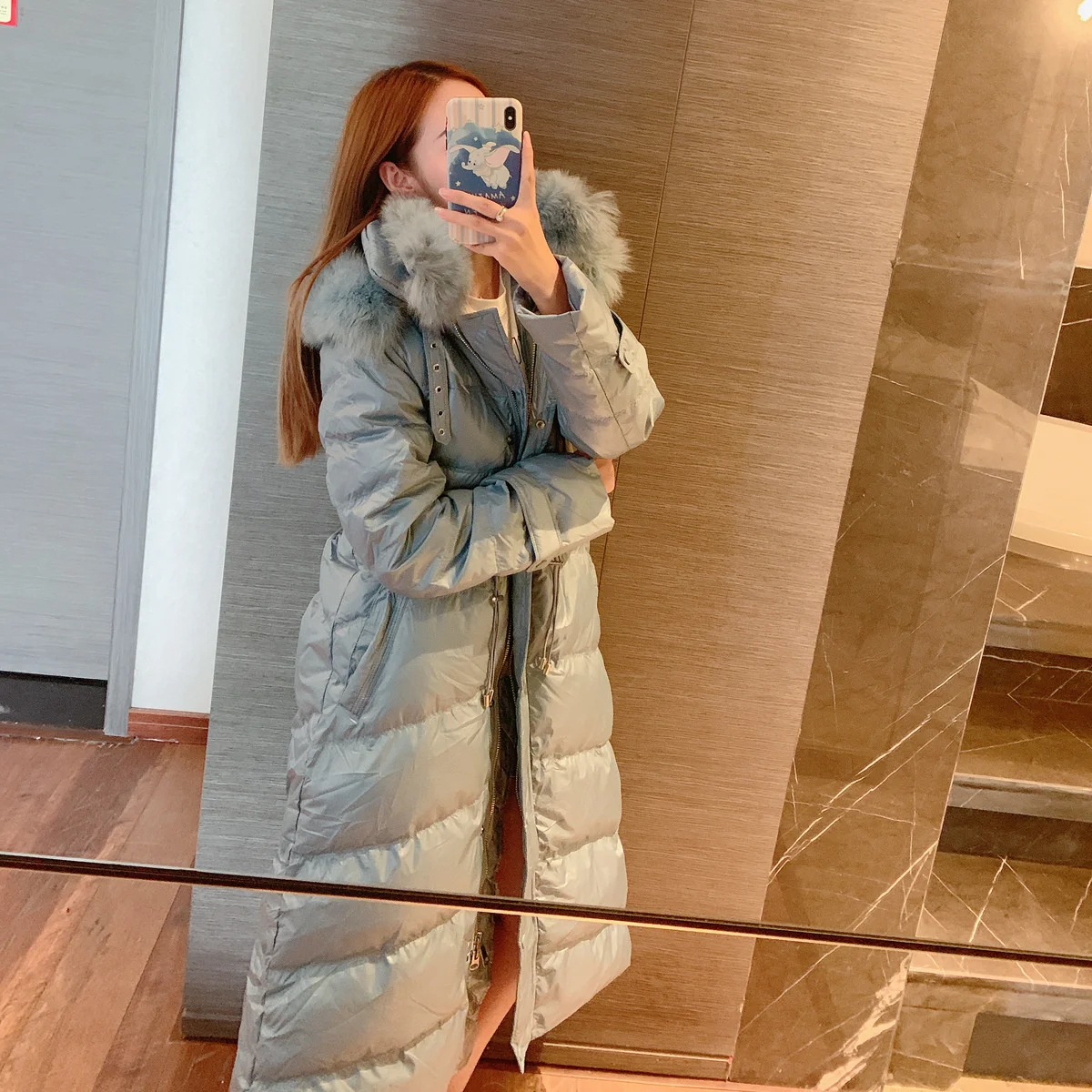 

Женский длинный пуховик, облегающая модная куртка средней длины с воротником-стойкой, длиной до колена, зима 2021