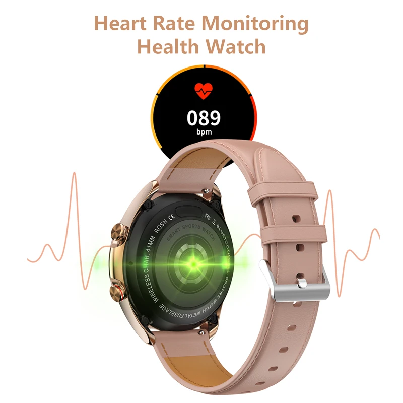 

Fashion ladies smartwatch HD bluetooth call music control sleep detection multi-language support smart watch for iOS Android