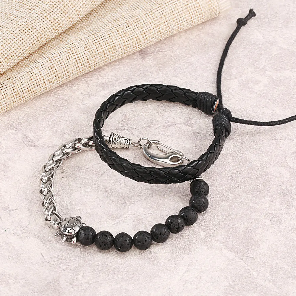 Часы наручные мужские кварцевые с браслетом и кожаным ремешком - купить по