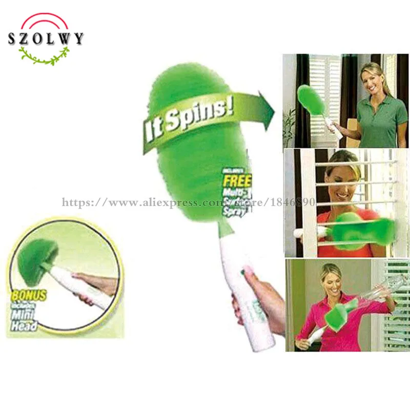 

useful Multifunctional Electric Duster Set Motorized Cleaning Brush Green Feather Dusters for Blinds Furniture Keyboard